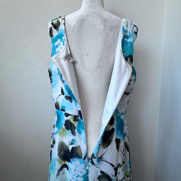 CB Established 1962 Floral Chiffon Dress Lined Sleeveless Party SZ 18 W - Picture 9 of 13